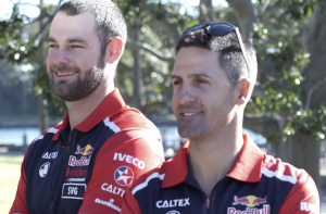 Jamie Whincup perfect timing for video news release